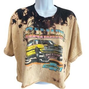 Chevrolet Camaro Tie-Dye Crop Top - Brown